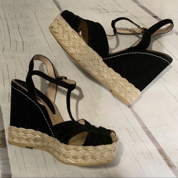 ANDRE assous Mecca Black Suede Espadrille Wedge - Picture 4 of 8